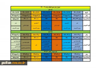 زمانبندی انتخاب واحد نیمسال دوم 1400