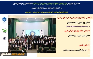 درخش دانشجویان توانمند دختر دانشگاه ملی مهارت استان گیلان در سی و یکمین جشنواره فرهنگی و هنری قرآن و عترت دانشجویان دانشگاه ملی مهارت