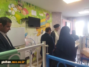 به مناسبت میلاد پیامبر اکرم(ص) و ولادت امام صادق(ع) عیادت رئیس استانی، روسا، معاونین، جمعی از کارکنان نماینده دفتر نهاد رهبری دانشگاه ملی مهارت استان گیلان از کودکان بخش خون بیمارستان ۱۷شهریور
 4